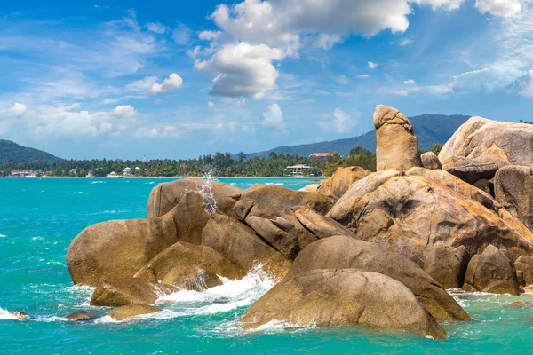 Hin Hin Büyükbaba Büyükanne Rock Koh Samui Adasında Tayland Bir — Stok fotoğraf