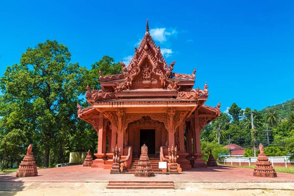 Tempio Rosso Wat Sila Ngu Sull Isola Koh Samui Thailandia — Foto Stock