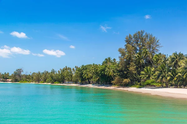 Tropikalnej Plaży Palmami Wyspie Koh Samui Tajlandia Letnie Dni — Zdjęcie stockowe