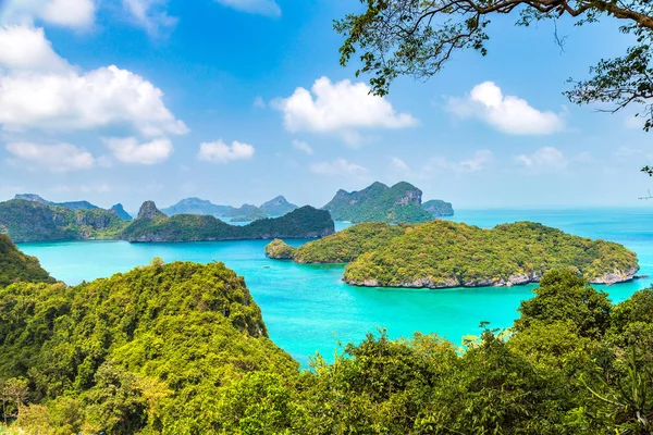 Vista Aérea Panorâmica Parque Nacional Ang Thong Tailândia Dia Verão — Fotografia de Stock