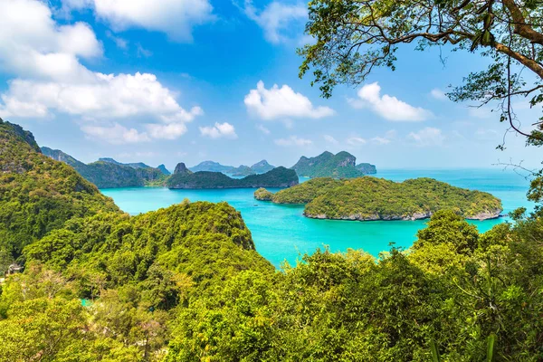 Vista Aérea Panorâmica Parque Nacional Ang Thong Tailândia Dia Verão — Fotografia de Stock