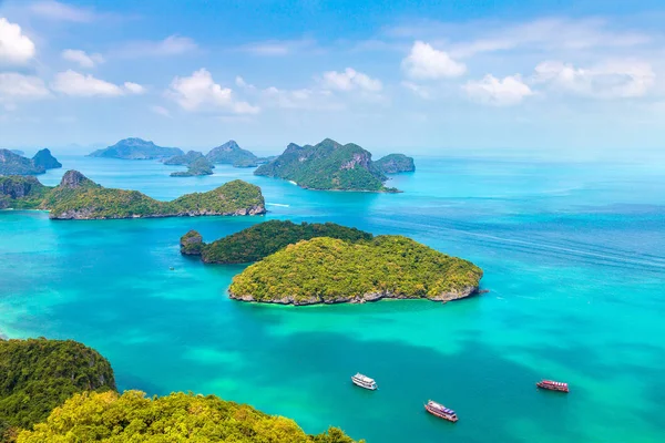 Vista Aérea Panorâmica Parque Nacional Ang Thong Tailândia Dia Verão — Fotografia de Stock