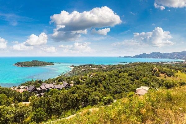 Vista Aerea Panoramica Dell Isola Koh Samui Thailandia Giorno Estate — Foto Stock