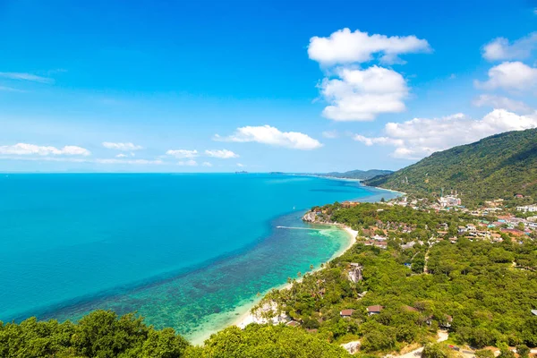 Panoramiczny Widok Lotu Ptaka Wyspie Koh Phangan Tajlandia Letnie Dni — Zdjęcie stockowe