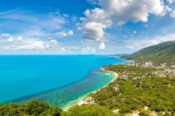 Panorama Luftaufnahme Der Insel Koh Phangan Thailand Einem Sommertag — Stockfoto