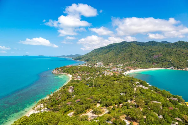 Panorama Luftaufnahme Der Insel Koh Phangan Thailand Einem Sommertag — Stockfoto