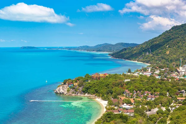 Panoramiczny Widok Lotu Ptaka Wyspie Koh Phangan Tajlandia Letnie Dni — Zdjęcie stockowe