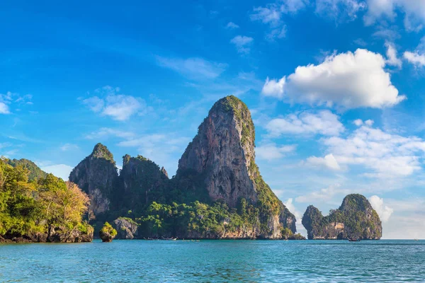 Tradizionale Barca Coda Lunga Railay Beach Krabi Thailandia Una Giornata — Foto Stock