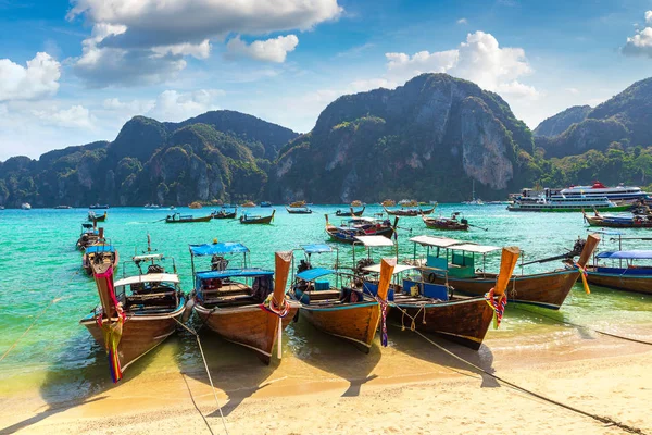 Traditionelles Thailändisches Langschwanzboot Strand Von Log Dalum Auf Der Insel — Stockfoto