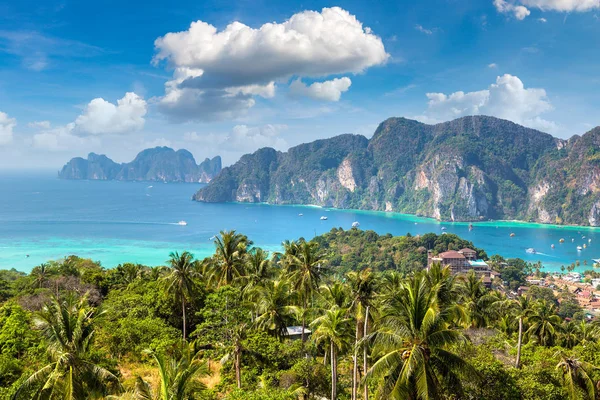 Vista Aérea Panorâmica Ilha Phi Phi Don Tailândia Dia Verão — Fotografia de Stock