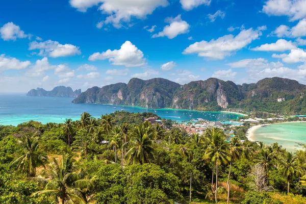 Vista Aérea Panorâmica Ilha Phi Phi Don Tailândia Dia Verão — Fotografia de Stock