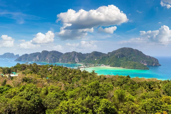 Vista Aérea Panorâmica Ilha Phi Phi Don Tailândia Dia Verão — Fotografia de Stock