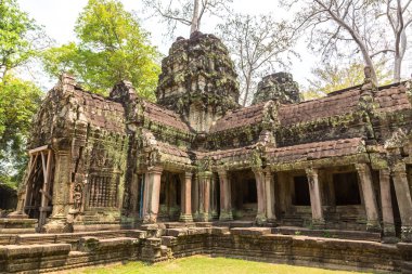 Ta Prohm tapınak kalıntıları olduğunu Khmer antik tapınak Siem Reap içinde karmaşık Angkor Wat, Kamboçya'da bir yaz günü