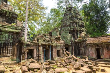Ta Prohm tapınak kalıntıları olduğunu Khmer antik tapınak Siem Reap içinde karmaşık Angkor Wat, Kamboçya'da bir yaz günü