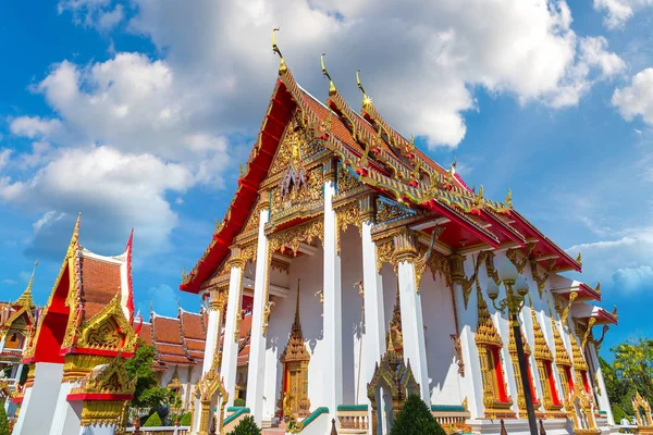 Wat Chalong Templo Phuket Tailandia Día Verano — Foto de Stock
