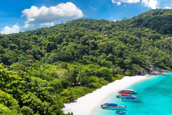 Panoramablick Auf Tropische Landschaft Auf Ähnlichen Inseln Thailand Einem Sommertag — Stockfoto