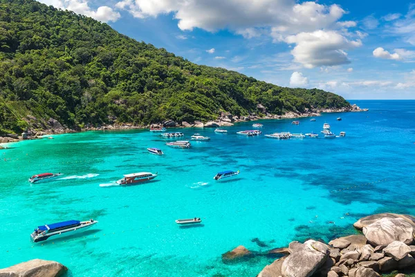 Vista Panorámica Del Paisaje Tropical Islas Similan Tailandia Día Verano —  Fotos de Stock