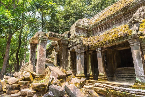 Ta Prohm tapınak kalıntıları olduğunu Khmer antik tapınak Siem Reap içinde karmaşık Angkor Wat, Kamboçya'da bir yaz günü