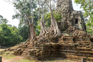 Siem Reap içinde karmaşık Angkor Wat, Kamboçya'da bir yaz günü Khmer antik tapınak Preah Palilay tapınak kalıntıları olduğunu