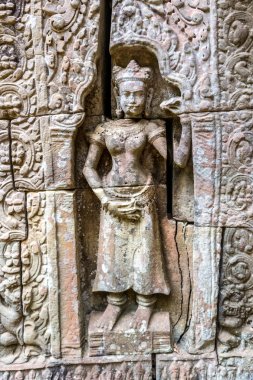 Siem Reap, Kamboçya'da bir yaz günü karmaşık Angkor Wat Tapınağı ta Som