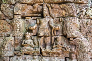 Siem Reap, Kamboçya'da bir yaz günü karmaşık Angkor Wat Tapınağı ta Som