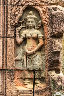 Siem Reap, Kamboçya'da bir yaz günü karmaşık Angkor Wat Tapınağı ta Som