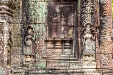 Siem Reap, Kamboçya'da bir yaz günü karmaşık Angkor Wat Tapınağı ta Som