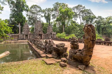 Siem Reap, Kamboçya'da bir yaz günü karmaşık Angkor Wat tapınakta Preah Khan