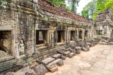 Siem Reap, Kamboçya'da bir yaz günü karmaşık Angkor Wat tapınakta Preah Khan