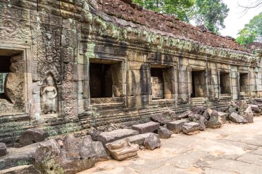 Siem Reap, Kamboçya'da bir yaz günü karmaşık Angkor Wat tapınakta Preah Khan