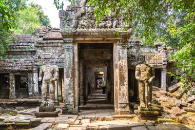 Siem Reap, Kamboçya'da bir yaz günü karmaşık Angkor Wat tapınakta Preah Khan
