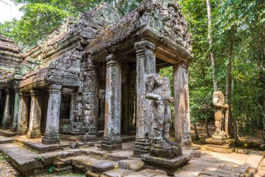 Siem Reap, Kamboçya'da bir yaz günü karmaşık Angkor Wat tapınakta Preah Khan
