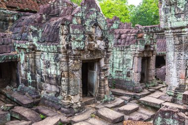 Siem Reap, Kamboçya'da bir yaz günü karmaşık Angkor Wat tapınakta Preah Khan