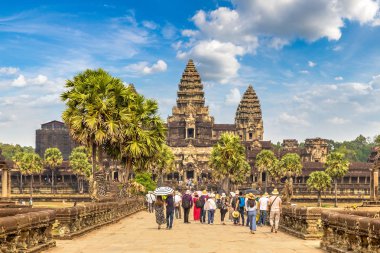 Siem Reap, Kamboçya'da bir yaz günü Angkor Wat Tapınağı