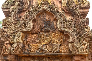 Banteay Srei Siem Reap, Kamboçya'da bir yaz günü karmaşık Angkor Wat Tapınağı