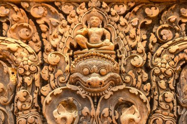 Banteay Srei Siem Reap, Kamboçya'da bir yaz günü karmaşık Angkor Wat Tapınağı