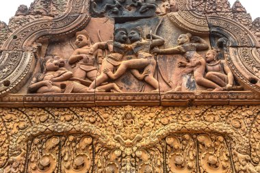 Banteay Srei Siem Reap, Kamboçya'da bir yaz günü karmaşık Angkor Wat Tapınağı