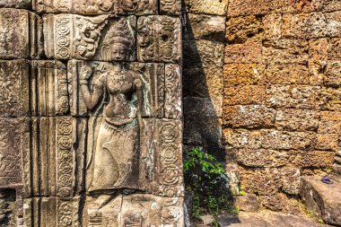 Banteay Kdei tapınağıdır Khmer antik tapınak Siem Reap içinde karmaşık Angkor Wat, Kamboçya'da bir yaz günü