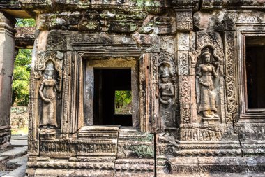 Banteay Kdei tapınağıdır Khmer antik tapınak Siem Reap içinde karmaşık Angkor Wat, Kamboçya'da bir yaz günü