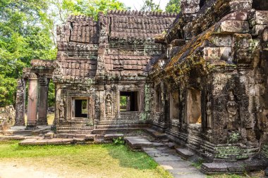 Banteay Kdei tapınağıdır Khmer antik tapınak Siem Reap içinde karmaşık Angkor Wat, Kamboçya'da bir yaz günü