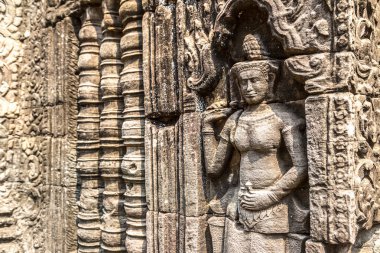 Banteay Kdei tapınağıdır Khmer antik tapınak Siem Reap içinde karmaşık Angkor Wat, Kamboçya'da bir yaz günü