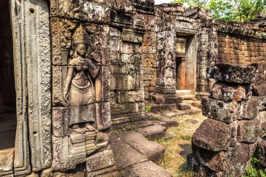 Banteay Kdei tapınağıdır Khmer antik tapınak Siem Reap içinde karmaşık Angkor Wat, Kamboçya'da bir yaz günü