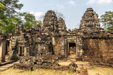 Banteay Kdei tapınağıdır Khmer antik tapınak Siem Reap içinde karmaşık Angkor Wat, Kamboçya'da bir yaz günü