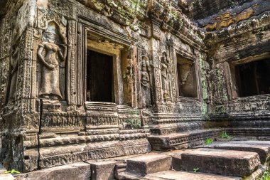 Banteay Kdei tapınağıdır Khmer antik tapınak Siem Reap içinde karmaşık Angkor Wat, Kamboçya'da bir yaz günü