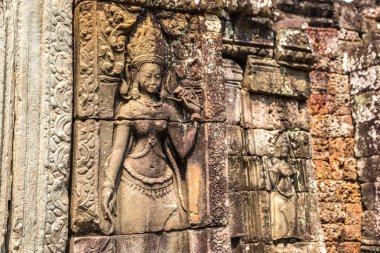 Banteay Kdei tapınağıdır Khmer antik tapınak Siem Reap içinde karmaşık Angkor Wat, Kamboçya'da bir yaz günü