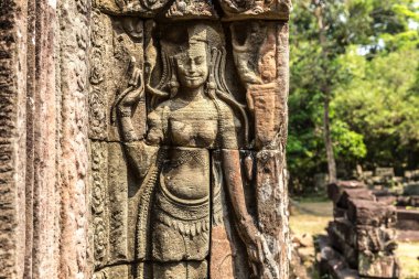 Banteay Kdei tapınağıdır Khmer antik tapınak Siem Reap içinde karmaşık Angkor Wat, Kamboçya'da bir yaz günü