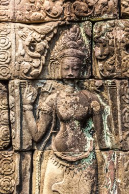 Banteay Kdei tapınağıdır Khmer antik tapınak Siem Reap içinde karmaşık Angkor Wat, Kamboçya'da bir yaz günü