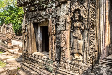 Banteay Kdei tapınağıdır Khmer antik tapınak Siem Reap içinde karmaşık Angkor Wat, Kamboçya'da bir yaz günü