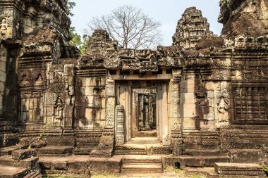 Banteay Kdei tapınağıdır Khmer antik tapınak Siem Reap içinde karmaşık Angkor Wat, Kamboçya'da bir yaz günü