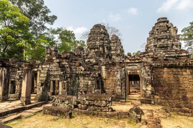 Banteay Kdei tapınağıdır Khmer antik tapınak Siem Reap içinde karmaşık Angkor Wat, Kamboçya'da bir yaz günü